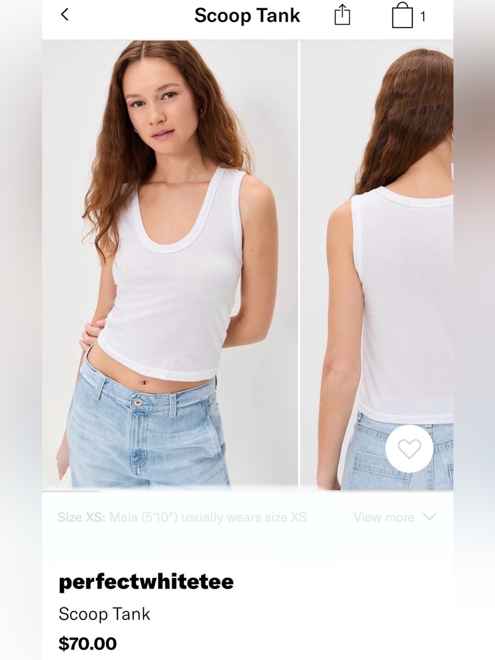 Perfectwhitetee- white scoop neck tank, 100% cotton. NWT!! 🤍